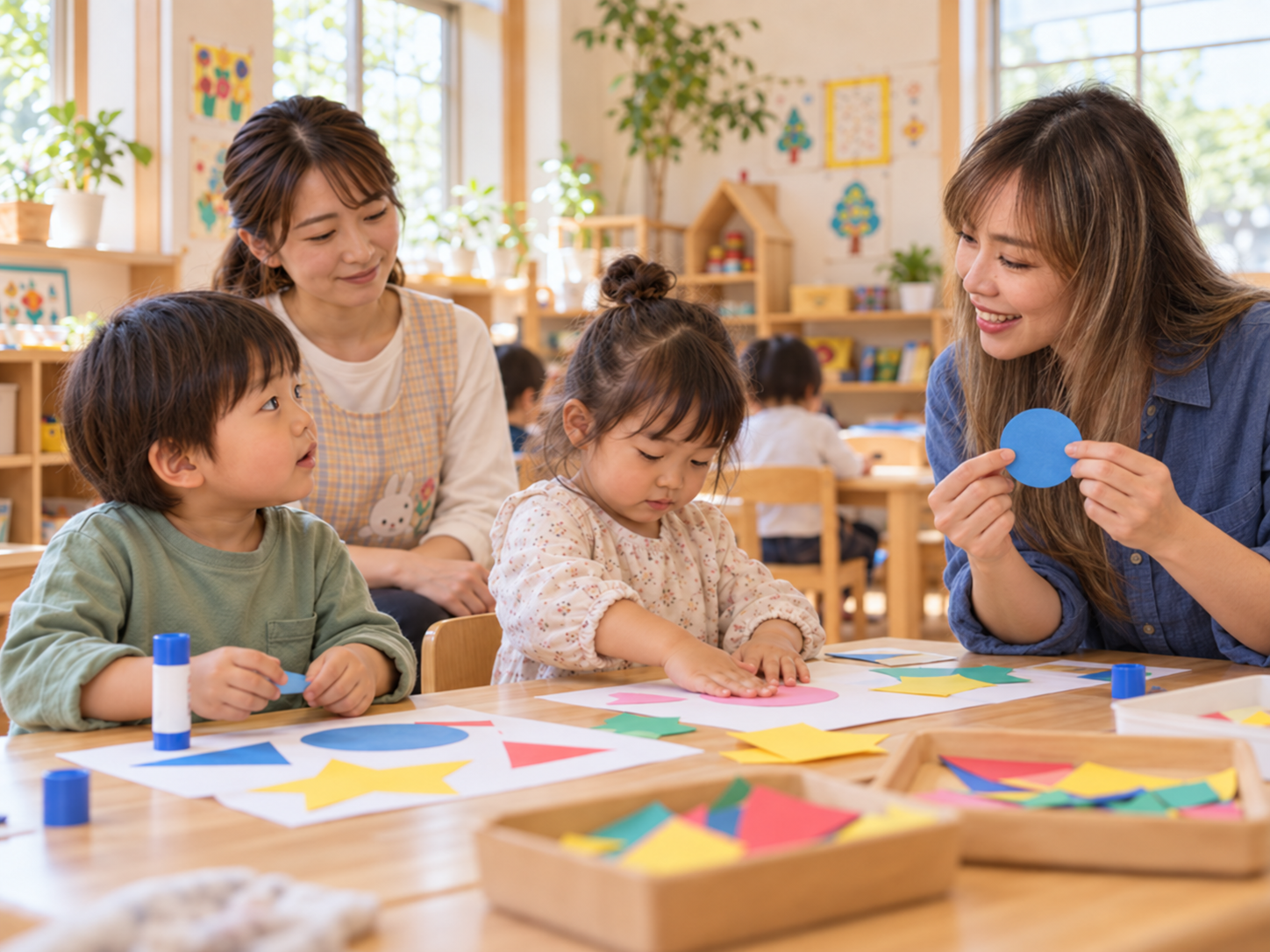 横浜　川崎　出張英語レッスン　英語クラフト教室　子どもを見守る先生